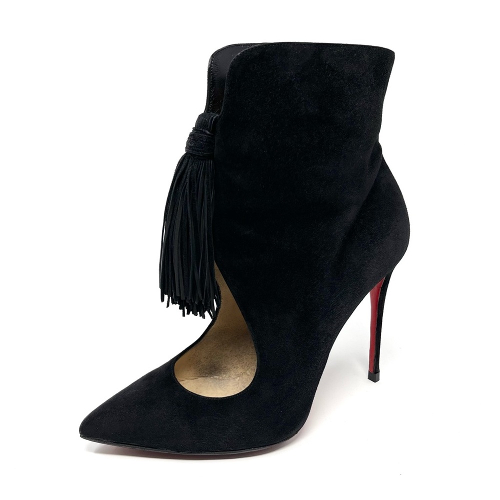 Christian Louboutin Ottocarl Black Suede Fringe Ankle Boots Booties 38.5 8.5 - Picture 14 of 14